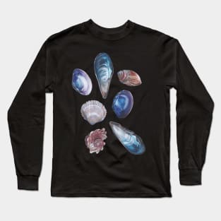 Iridescent Shells Illustration Long Sleeve T-Shirt